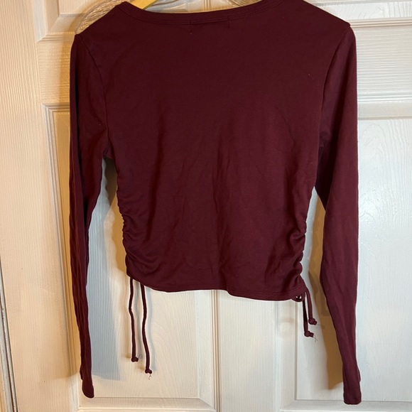 Cut & Paste Sz Large Maroon Side Cinched Shirt 90's Embroidered Sun - Picture 4 of 5